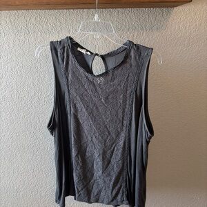Maurices Charcoal Lace Tank Top